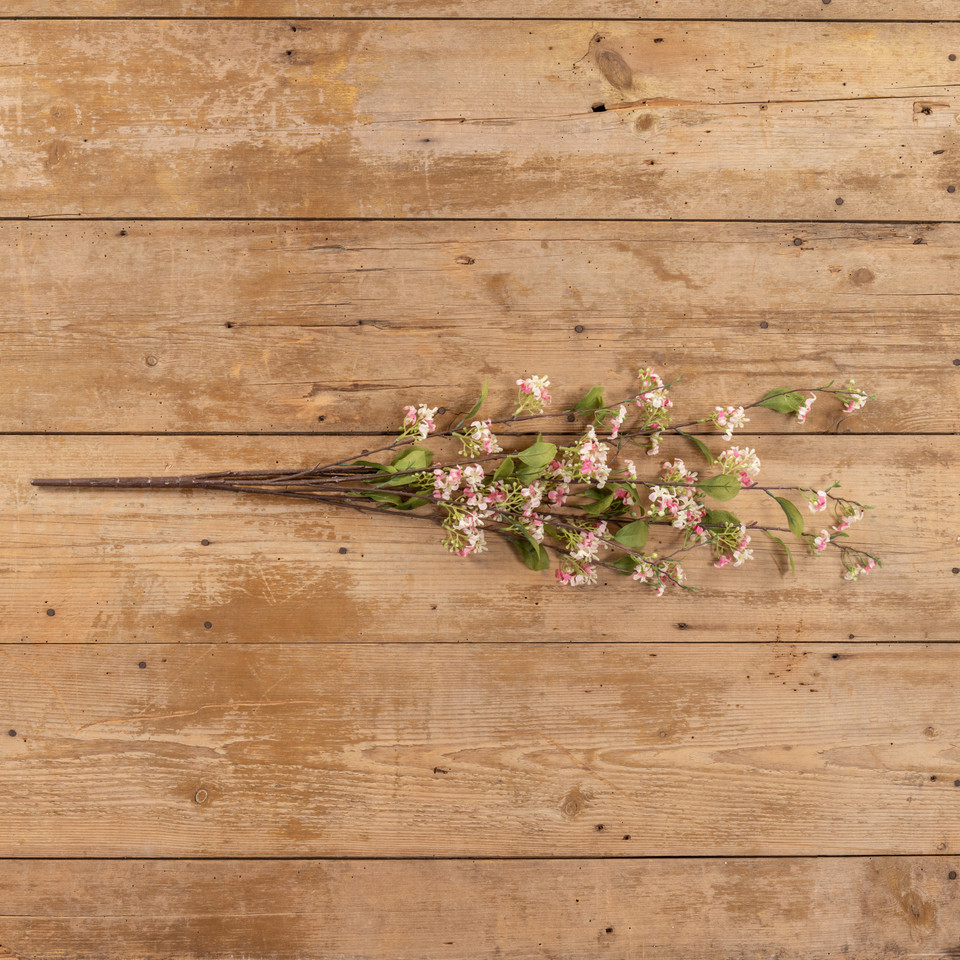 35" BRIGHT PINK & CREAM WILDFLOWER BUSH
