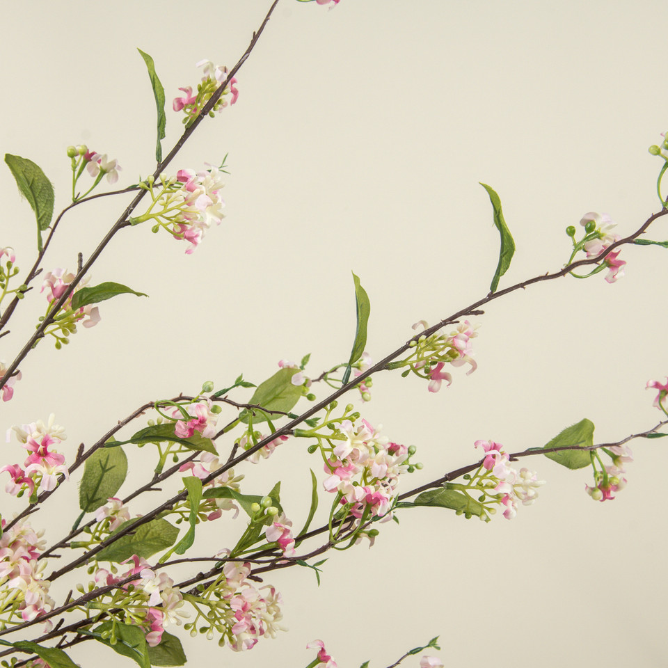 35" BRIGHT PINK & CREAM WILDFLOWER BUSH