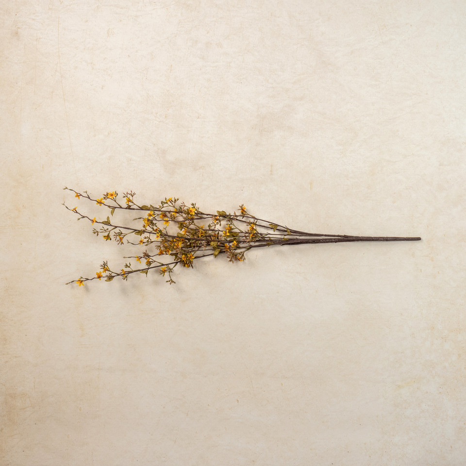 36" YELLOW SEEDED WAX FLOWER SPRAY