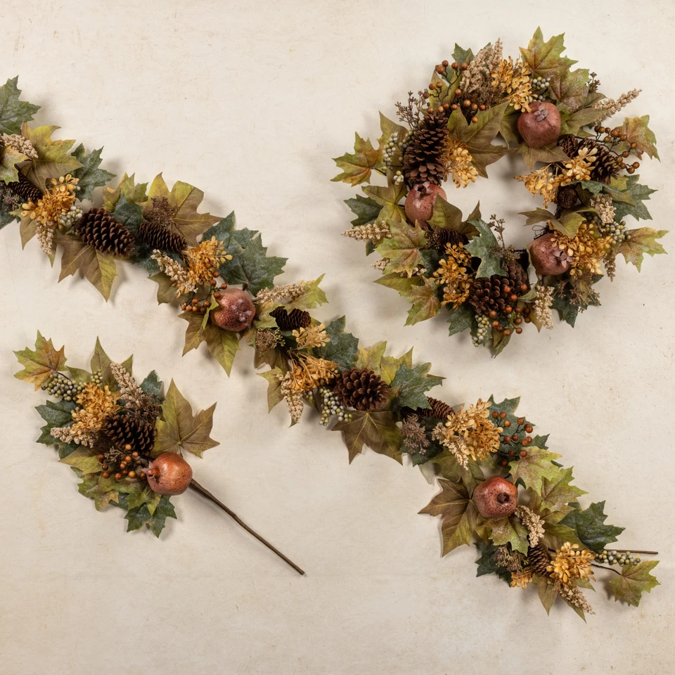 6' POMEGRANATE & BROWN BERRY GARLAND