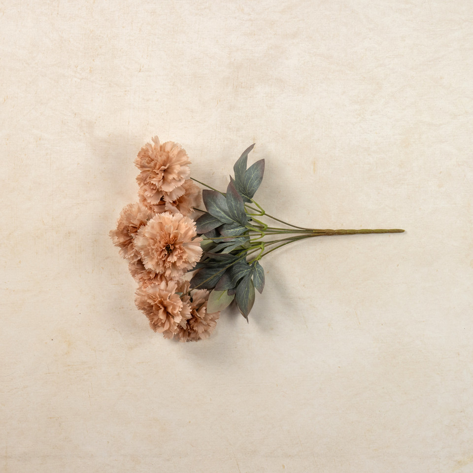 16.5" BEIGE CARNATION BUSH