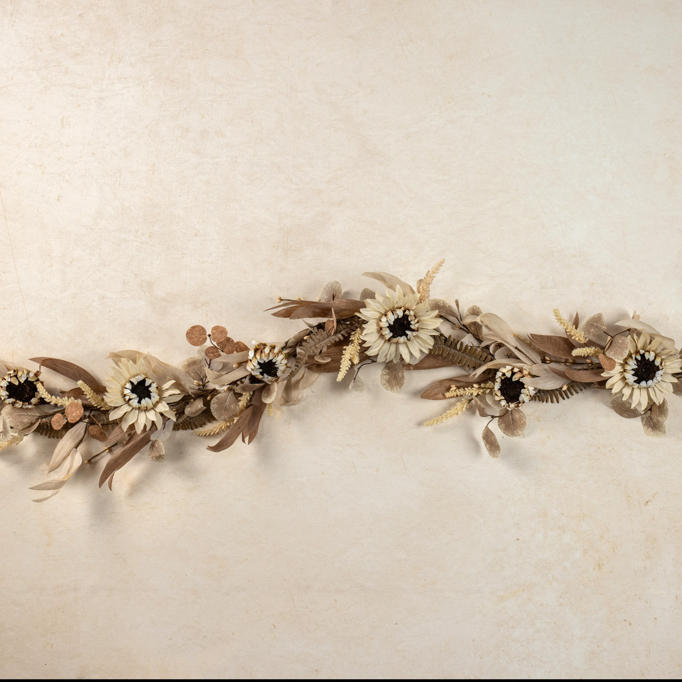 5' CREAM SUNFLOWER & WHEAT GARLAND