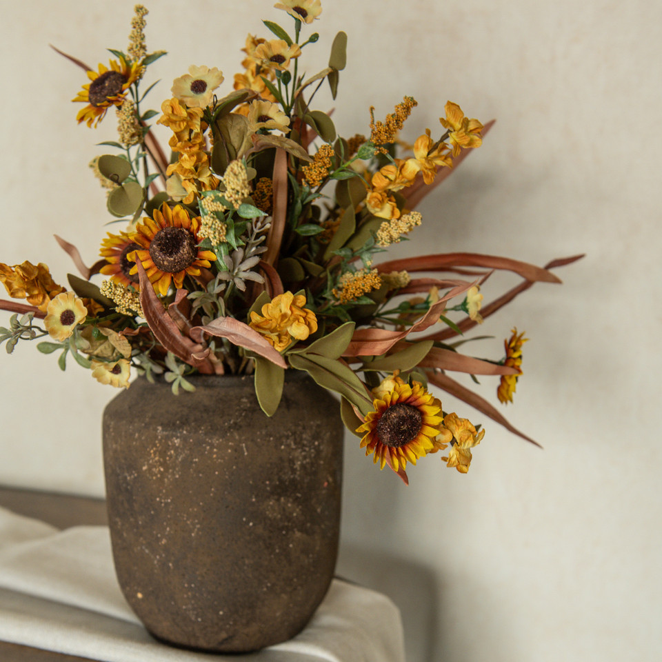 18" MINI SUNFLOWER & WILD FLOWER BUSH