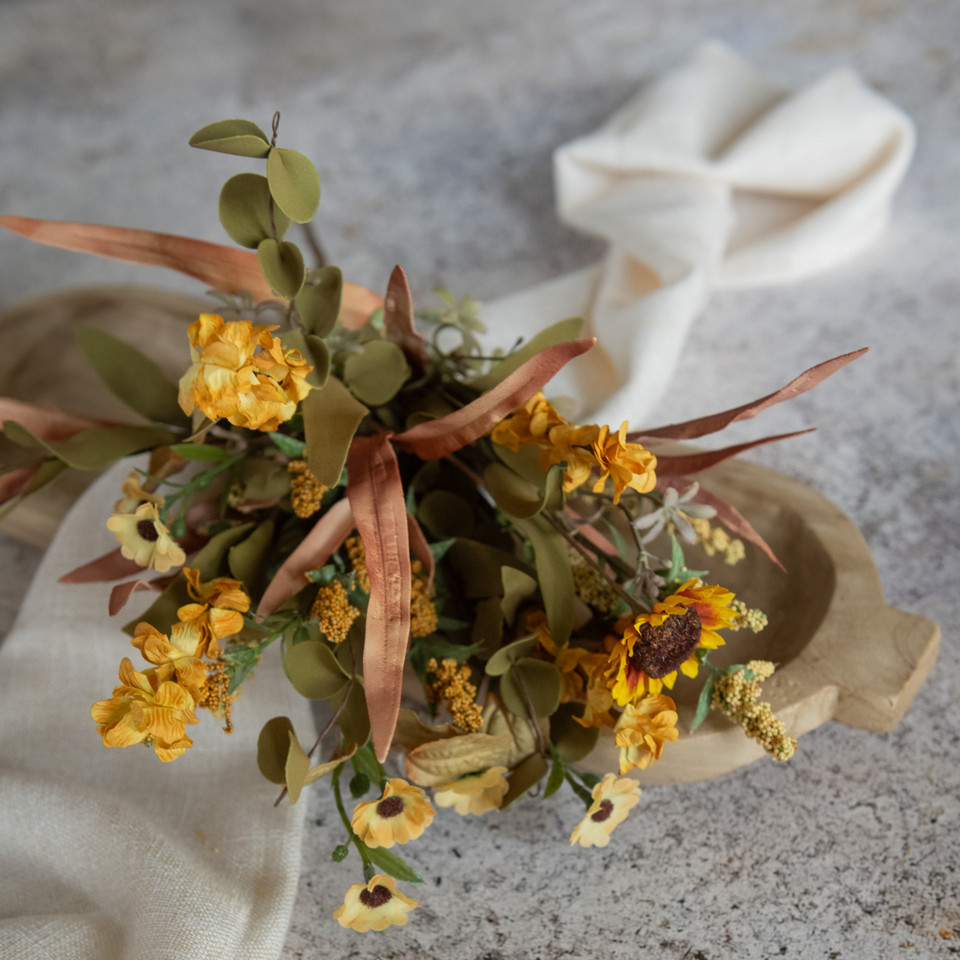 18" MINI SUNFLOWER & WILD FLOWER BUSH