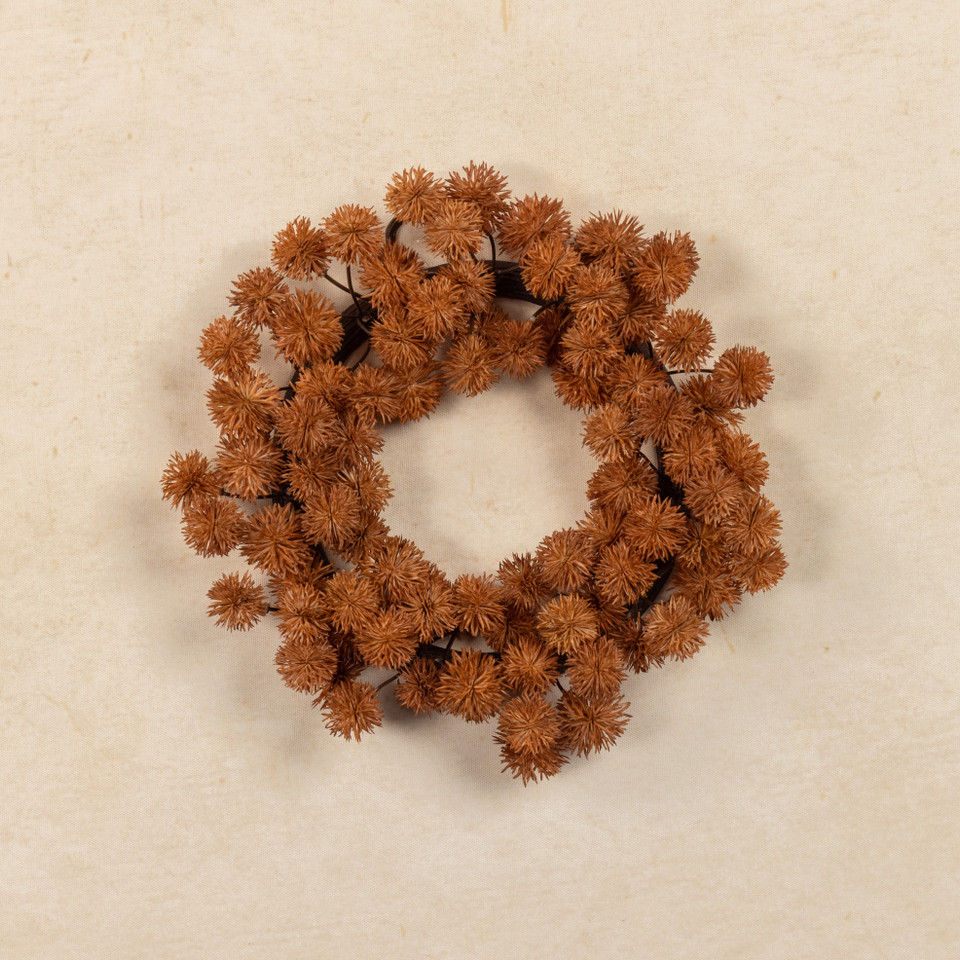10" RUST MINI CHESTNUT SEED CANDLE RING