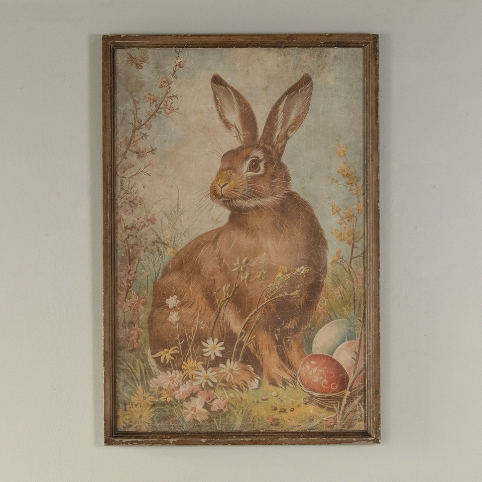 FRAMED CURIOUS BUNNY PRINT