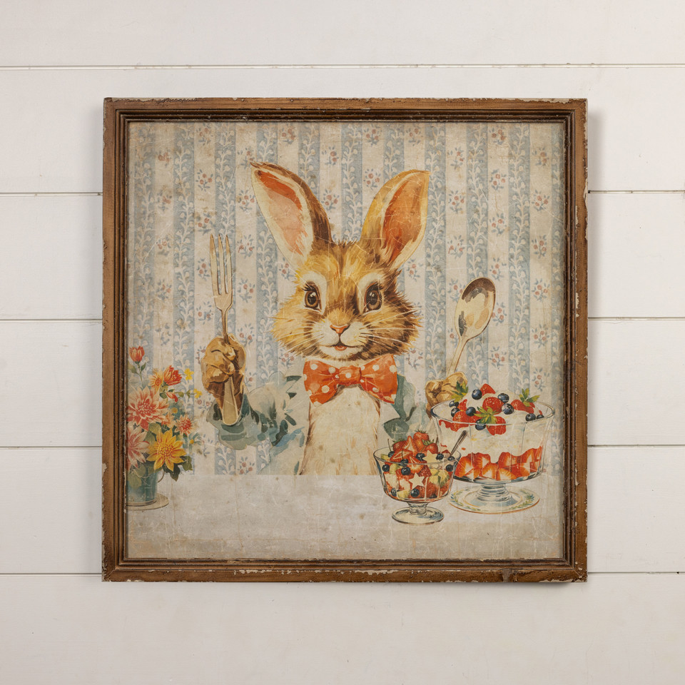 FRAMED DESSERT BUNNY PRINT