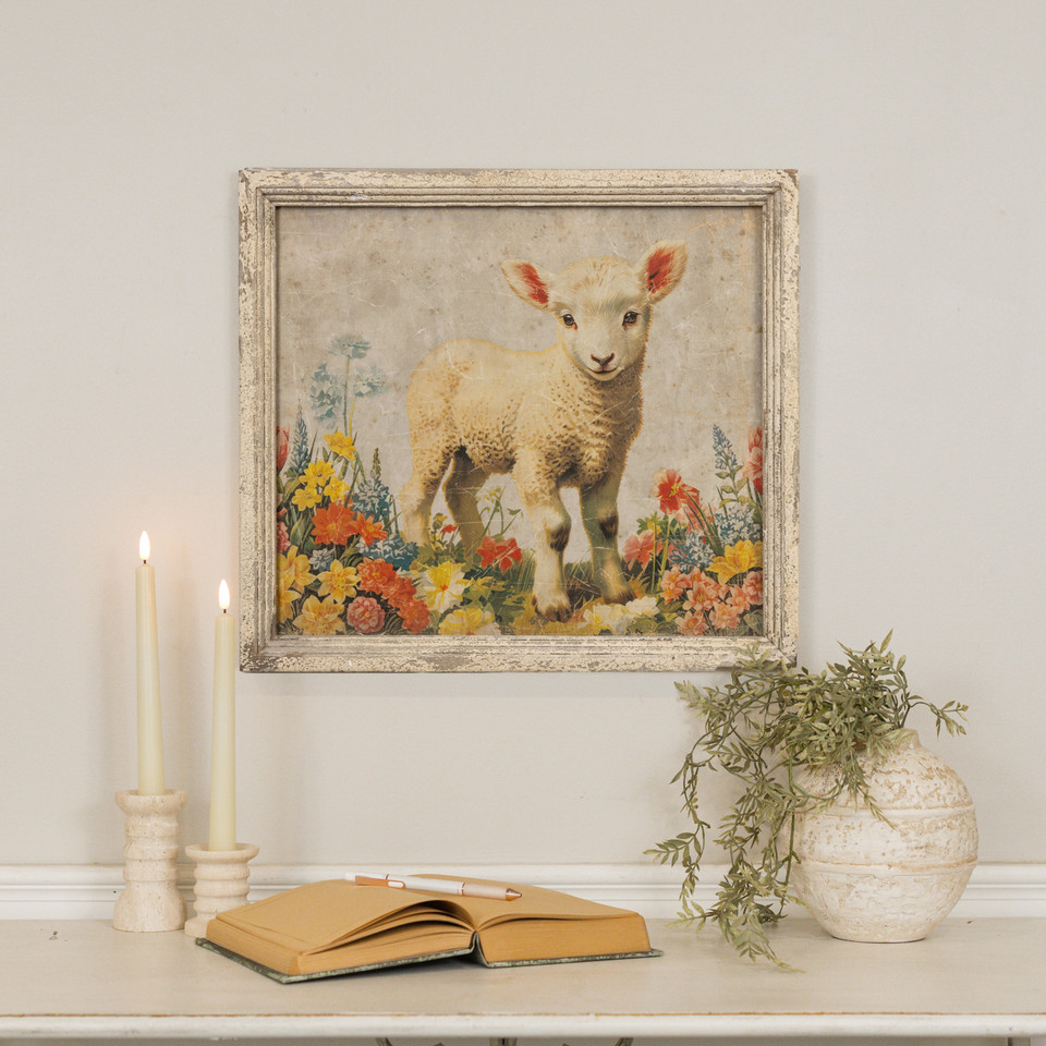 FRAMED BABY LAMB PRINT