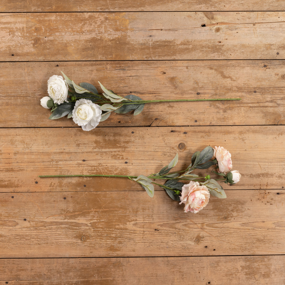 27.5" WHITE PEONY SPRAY