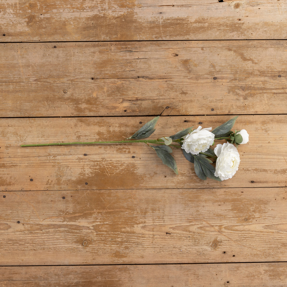 27.5" WHITE PEONY SPRAY