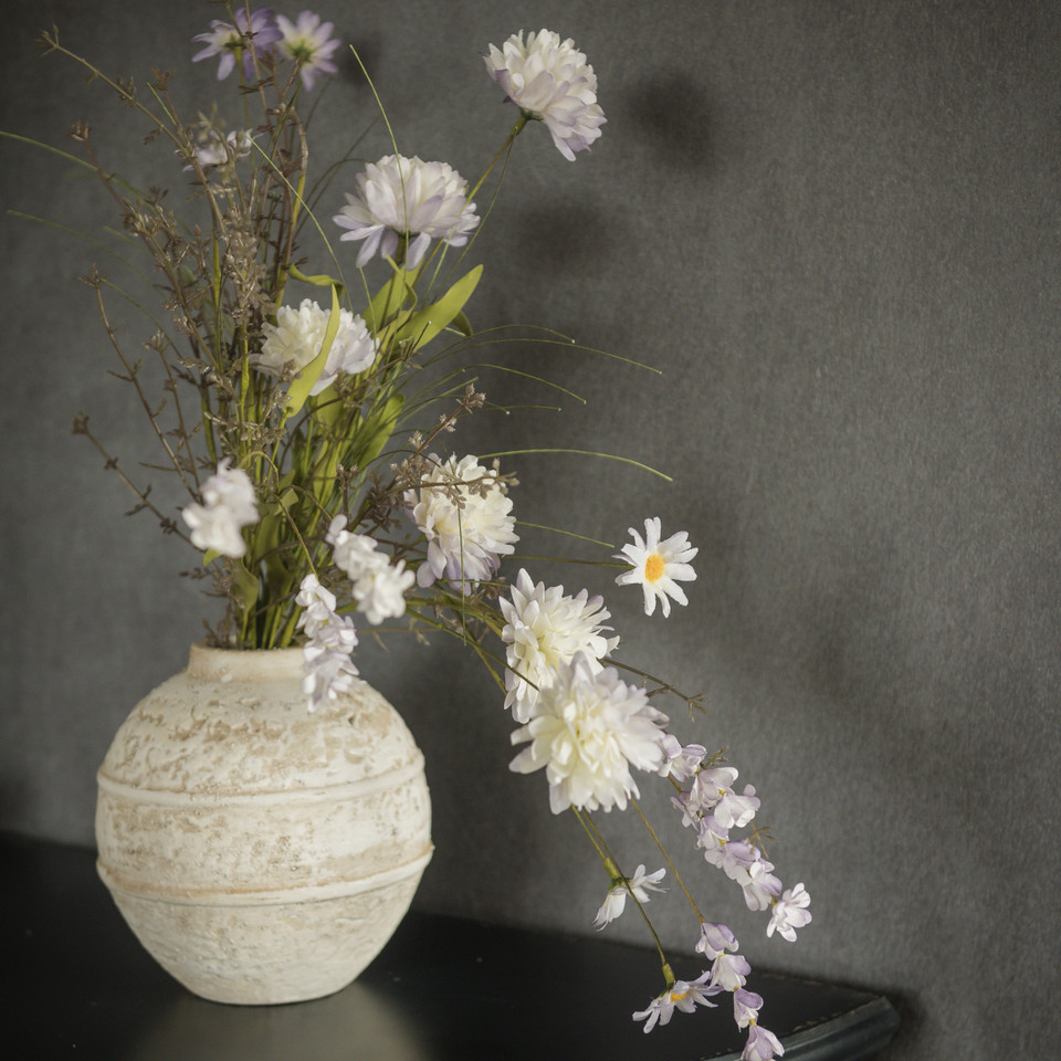 22" LIGHT PURPLE POM POM WILDFLOWER SPRAY