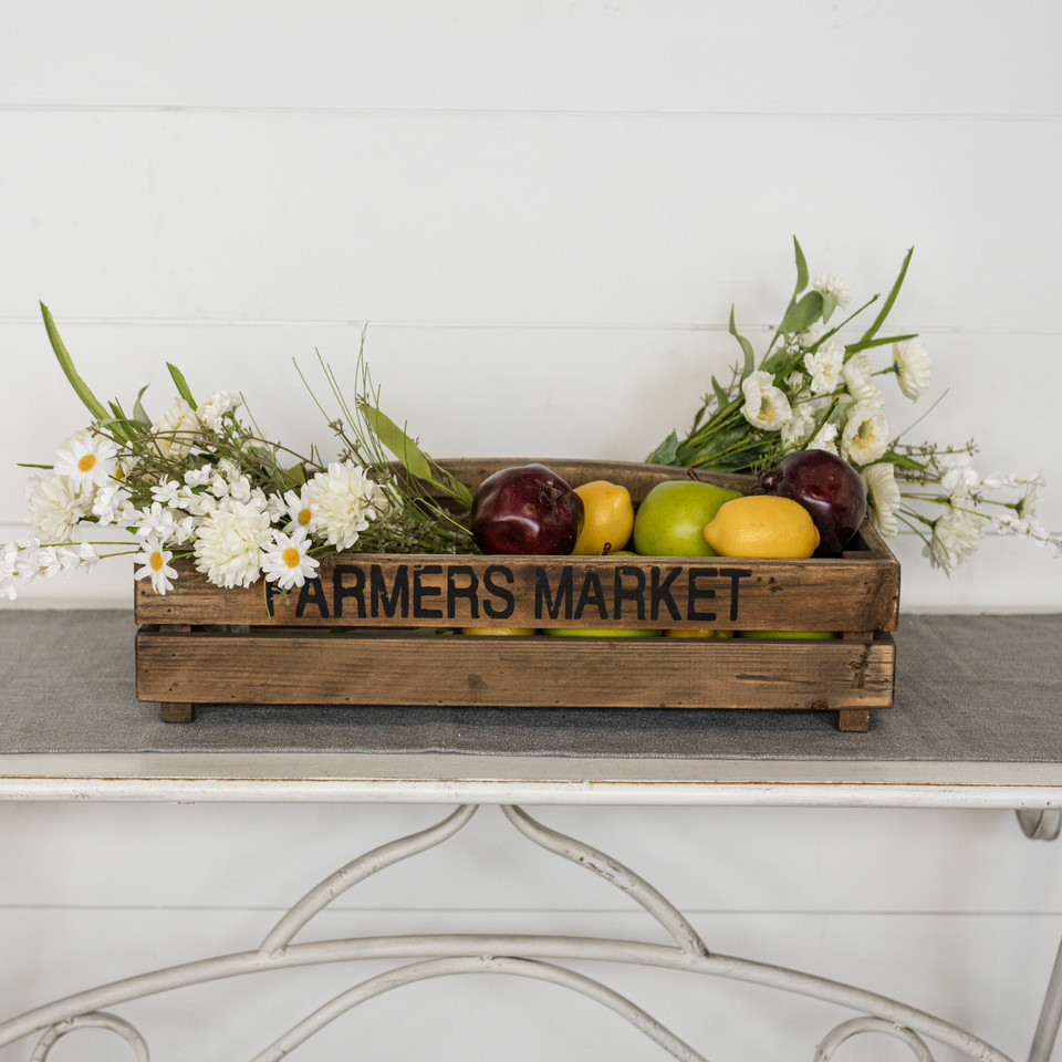 WOOD CRATE W/ HANDLE