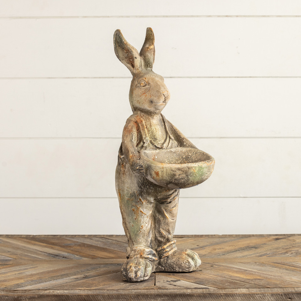 BUNNY W/ OVERALLS STATUE