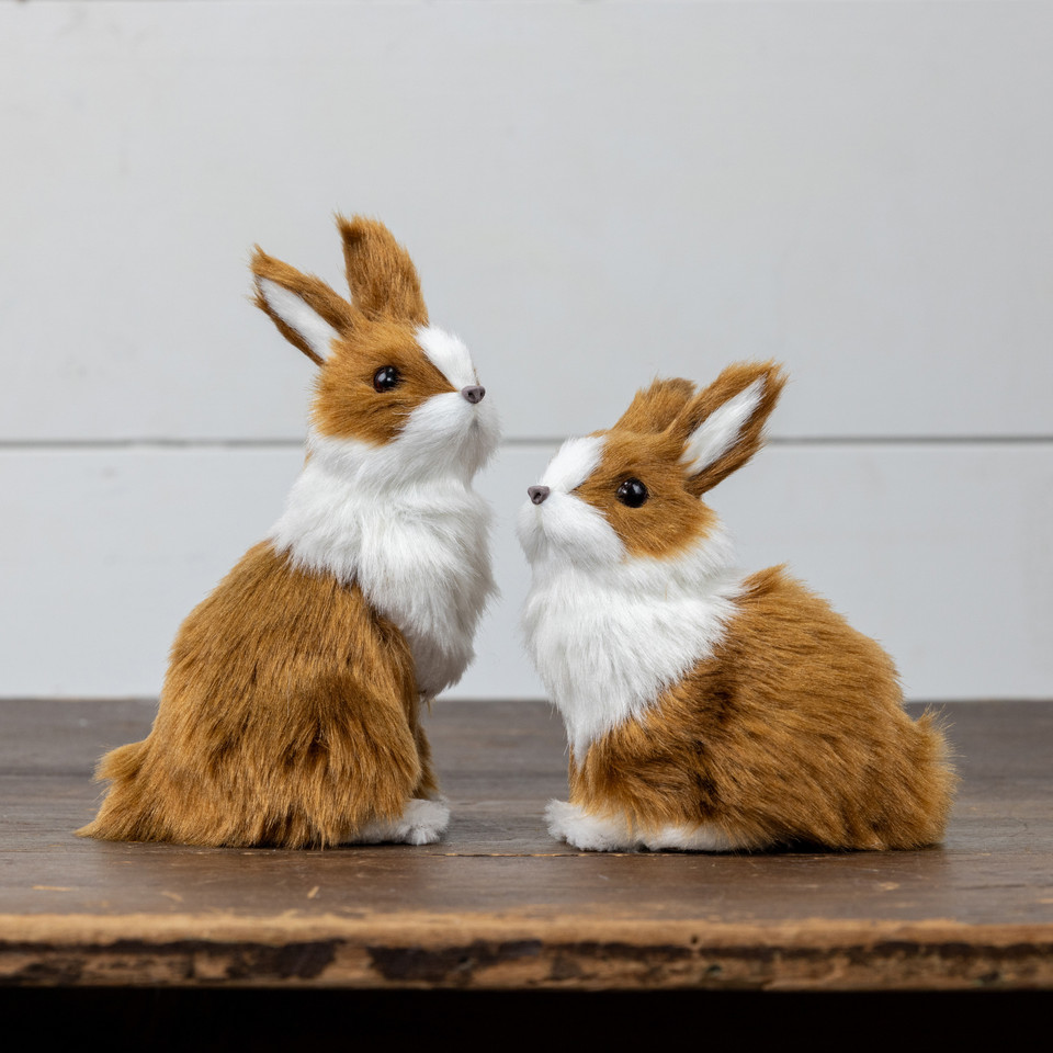 BROWN & WHITE STANDING BUNNY