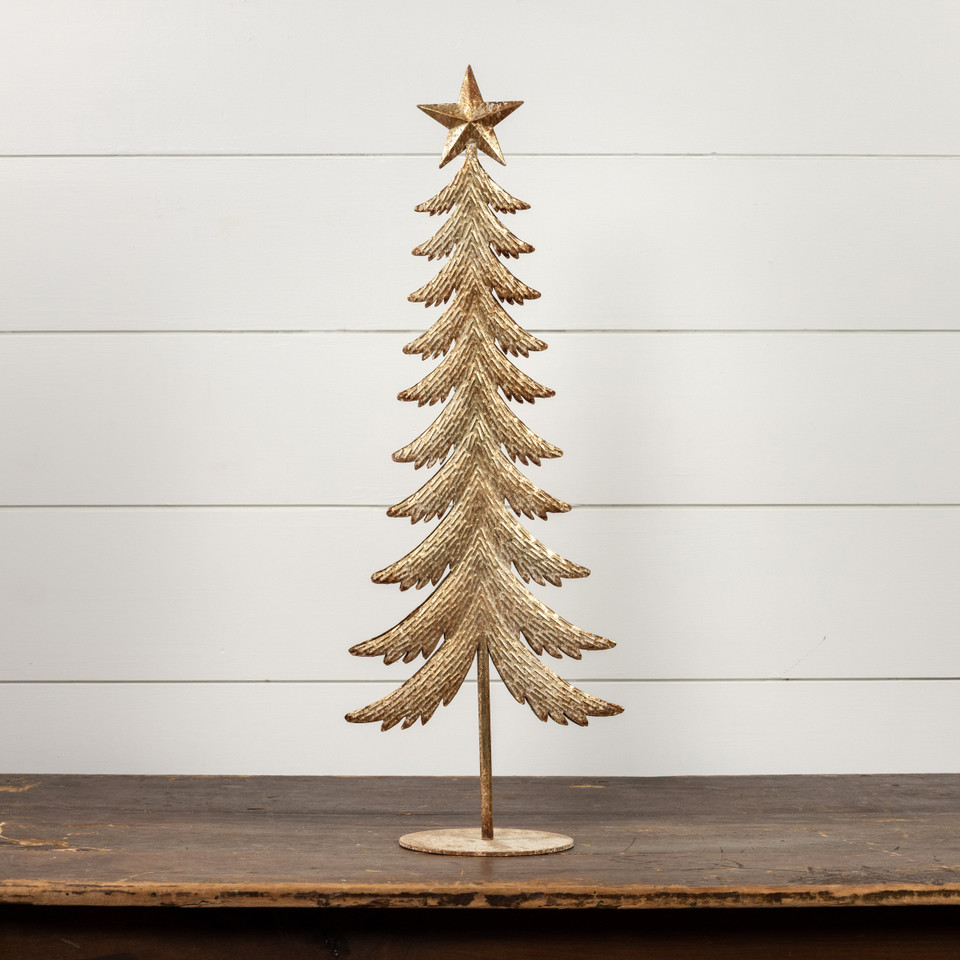 26.5" GOLD METAL TREE W/ STAR TOPPER