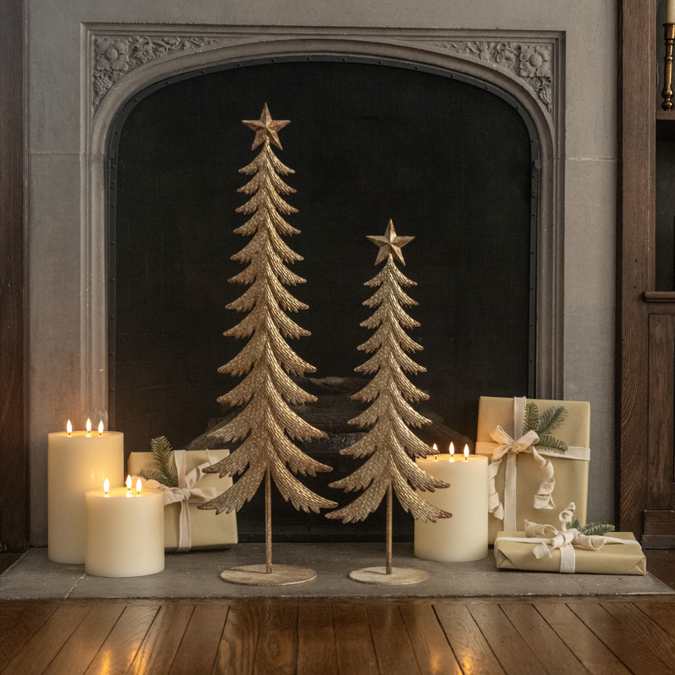 26.5" GOLD METAL TREE W/ STAR TOPPER