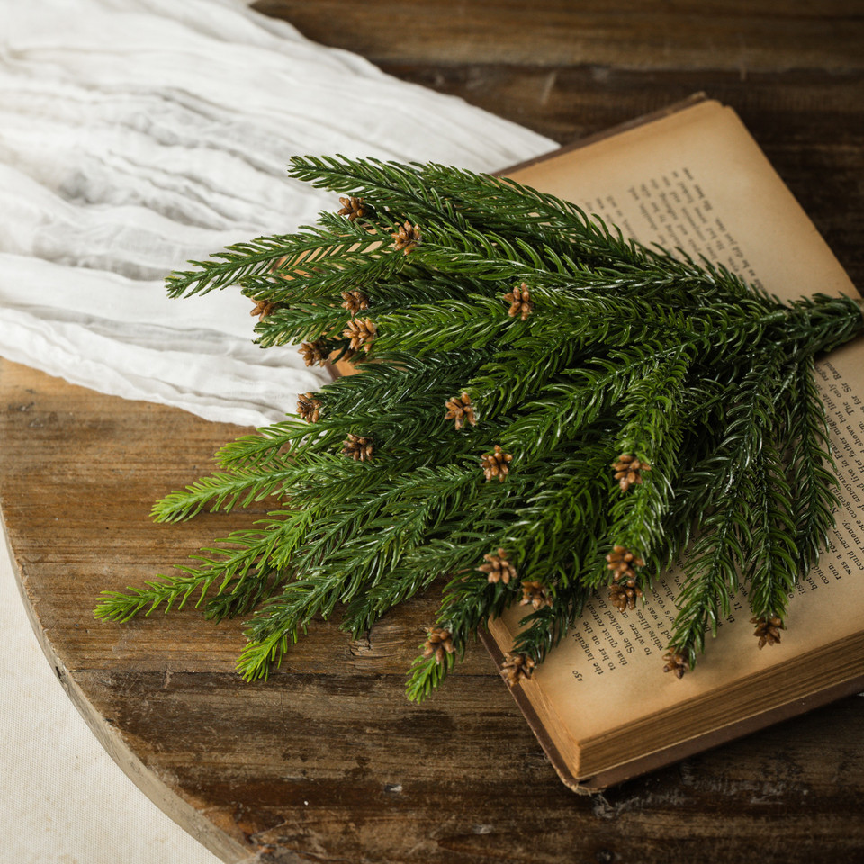 15" PINE W/ MINI PINECONES BUSH