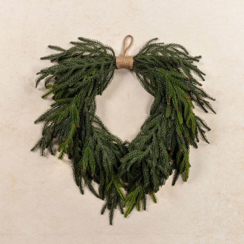 24" MINI PINECONE & PINE KNOTTED WREATH