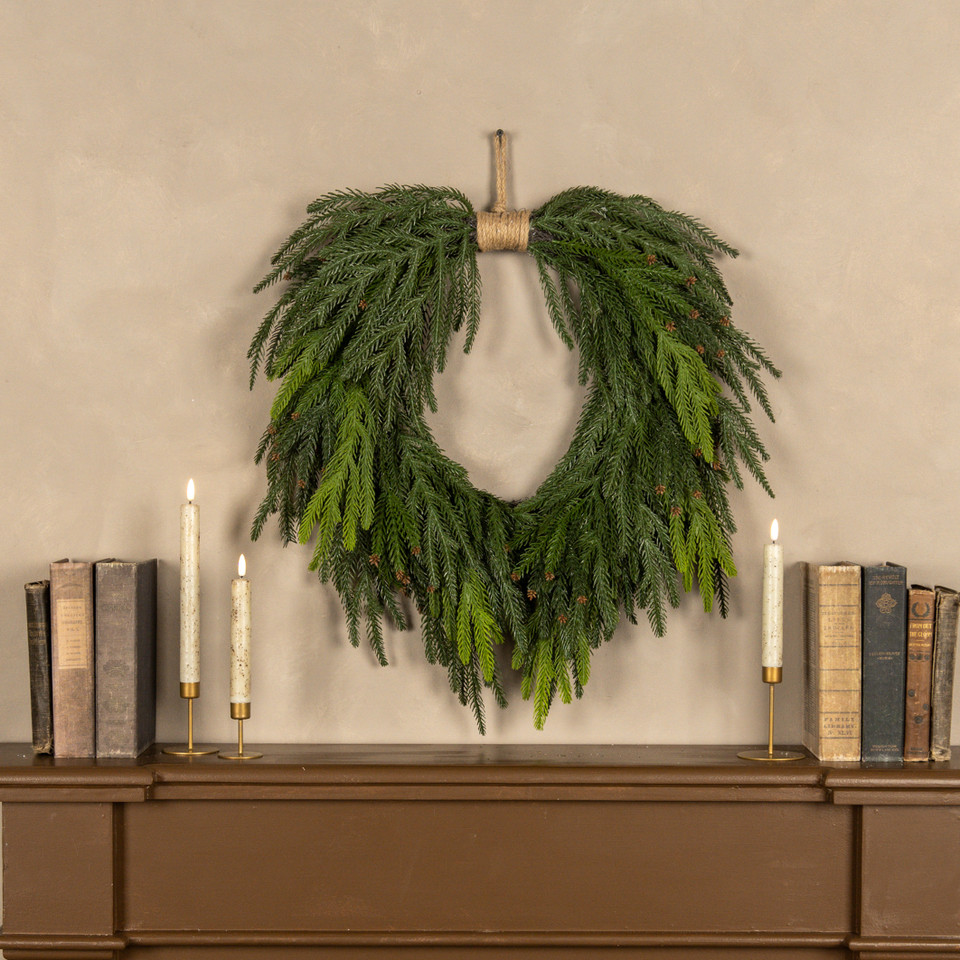 24" MINI PINECONE & PINE KNOTTED WREATH