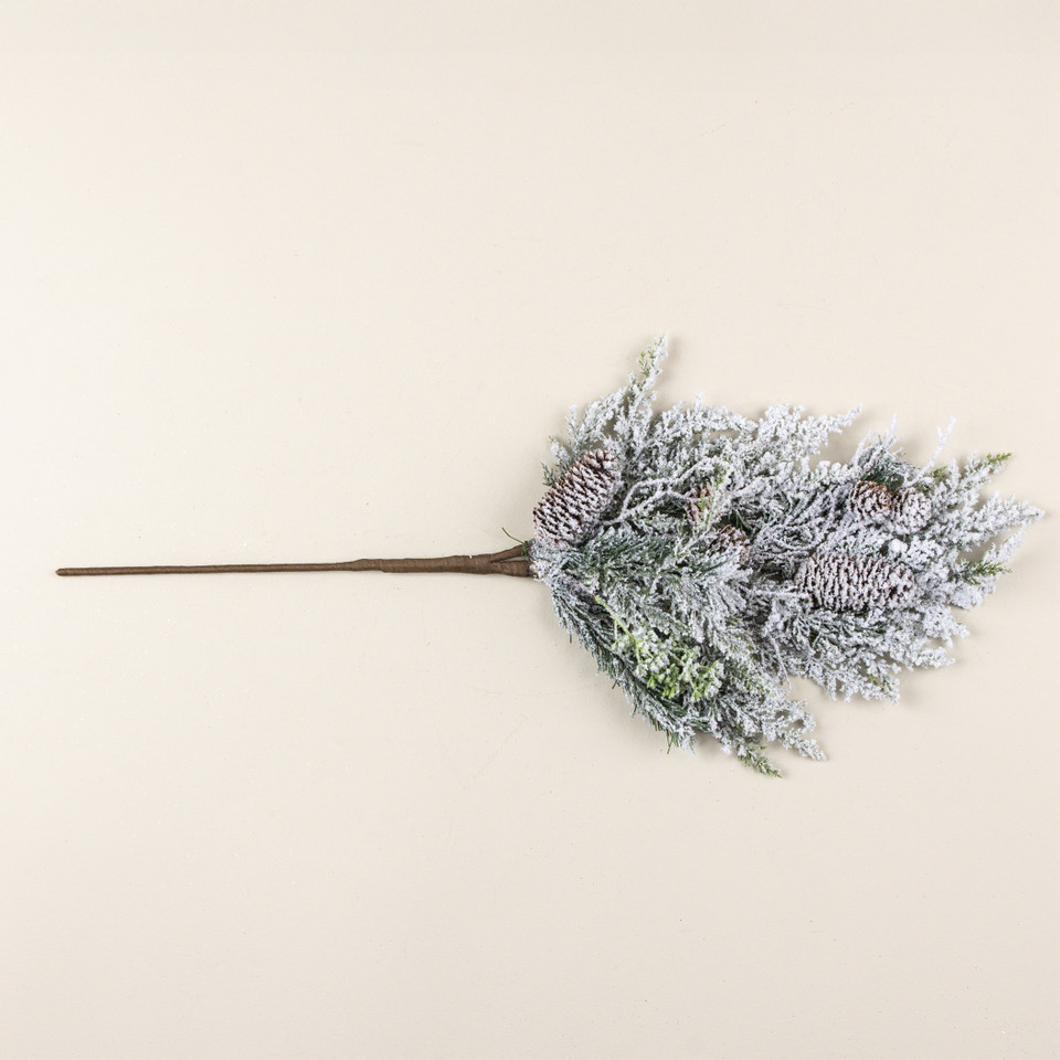 29" SNOWY CEDAR W/ MIXED PINECONES SPRAY