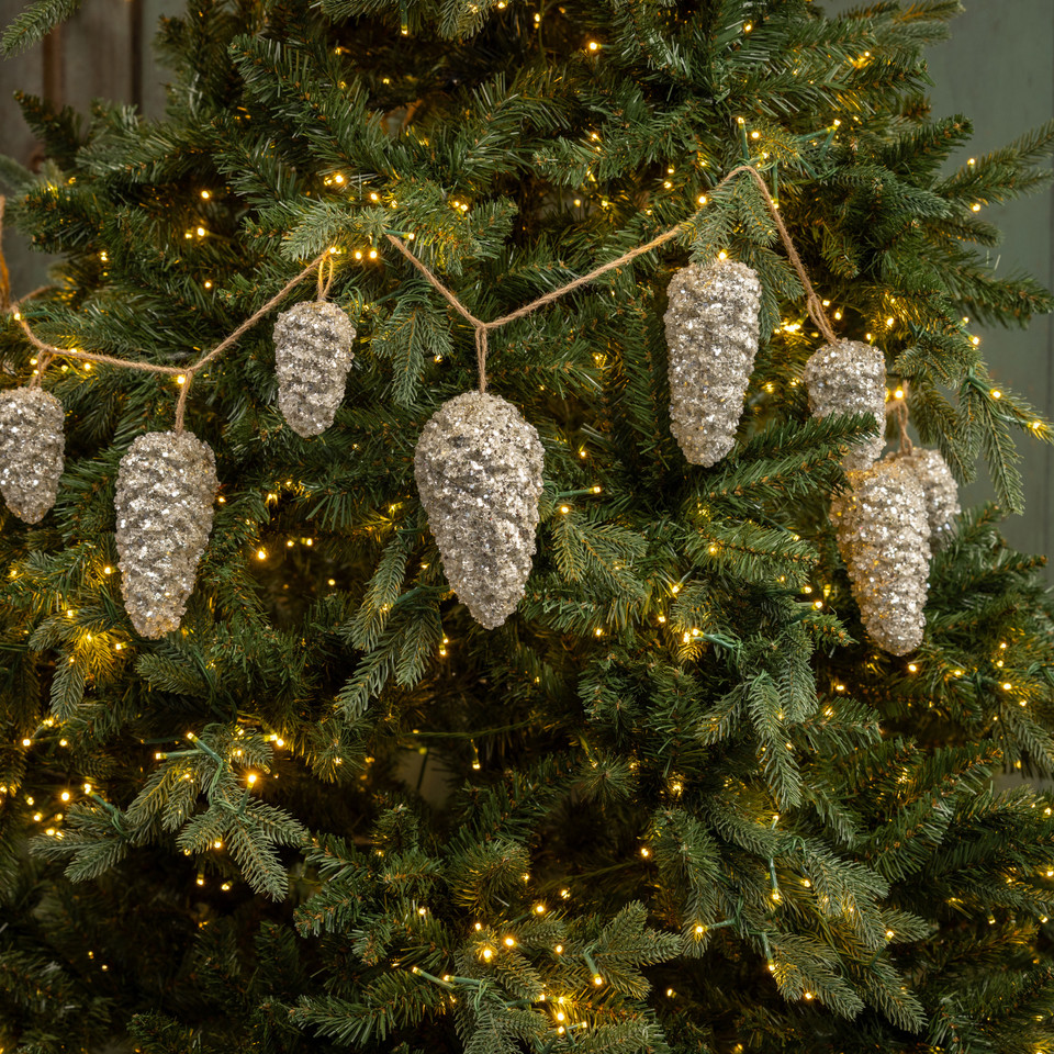6' GLITTERED PINECONE GARLAND