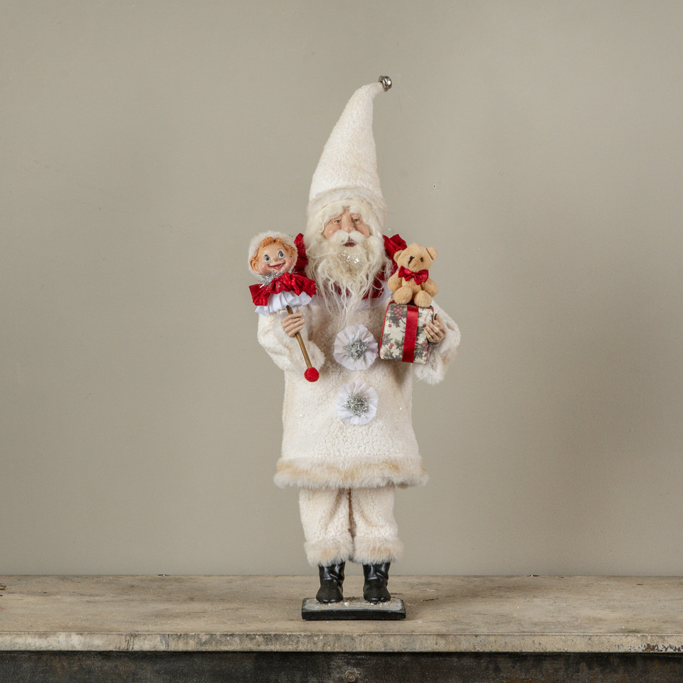 20" CREAM SANTA W/ DOLL