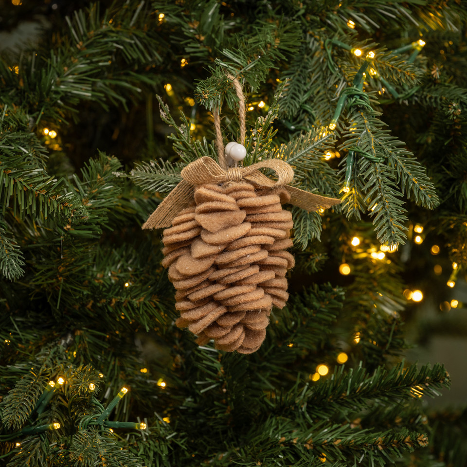 LAYERED FELT PINECONE ORNAMENT