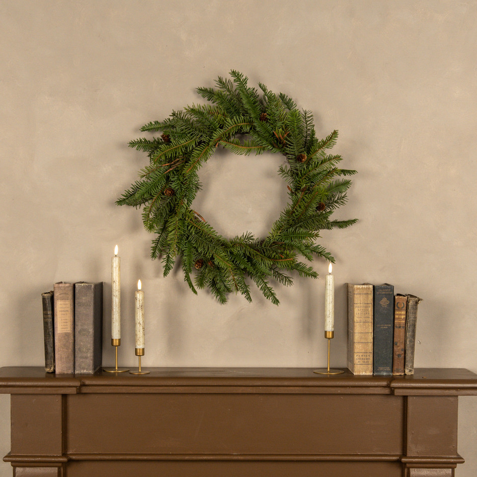 22"  HEMLOCK & DOUGLAS FIR W/ MINI PINECONE WREATH