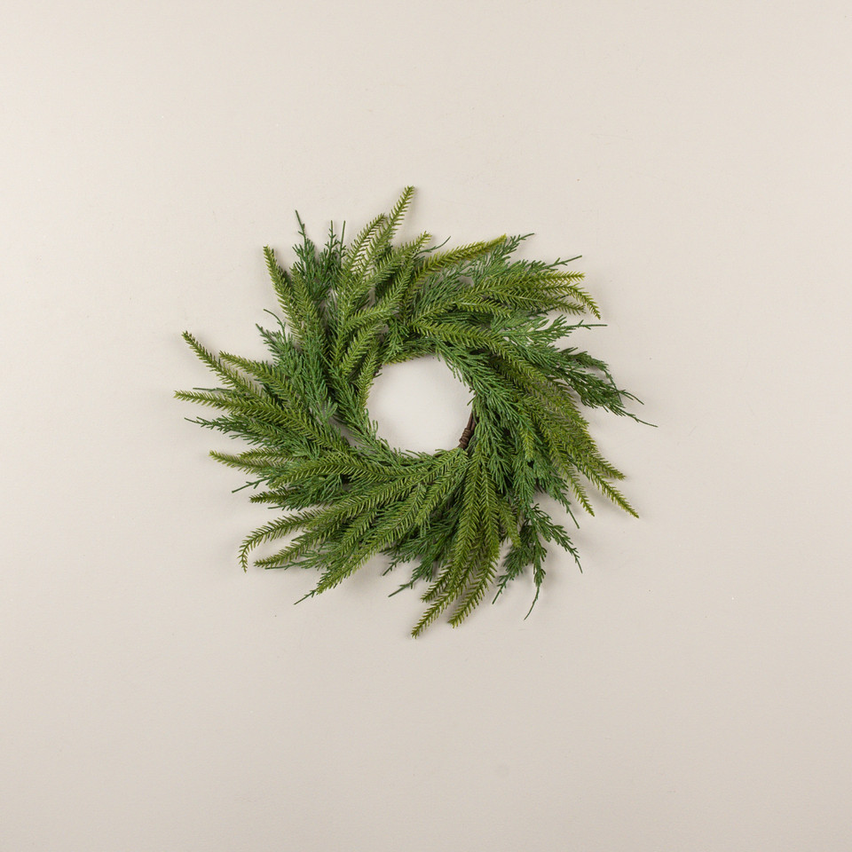 14" SOFT TOUCH REDWOOD & CEDAR CANDLE RING