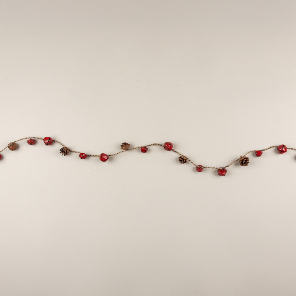 5" RED METAL BELL GARLAND