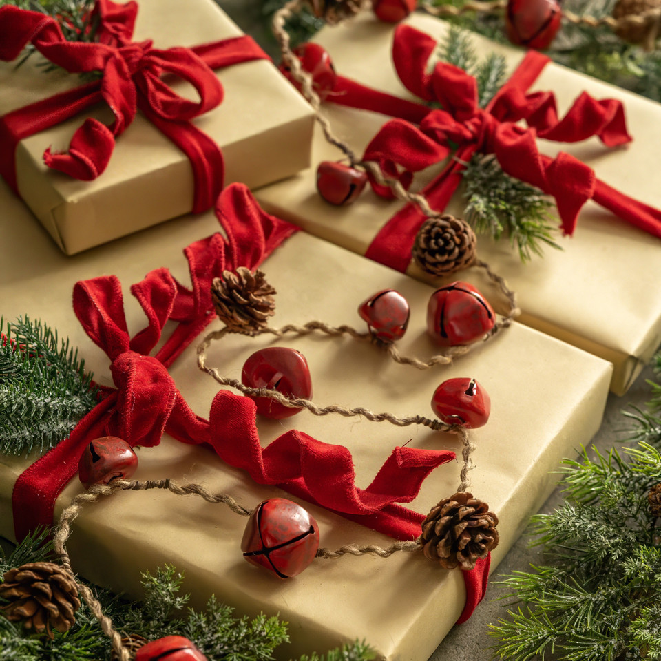 5" RED METAL BELL GARLAND