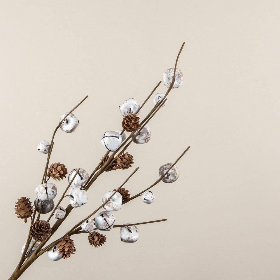 29" TWIG & WHITE BELLS SPRAY