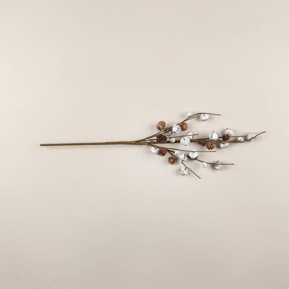 29" TWIG & WHITE BELLS SPRAY
