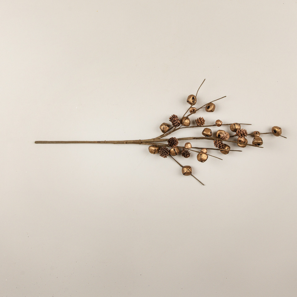 29" TWIG & GOLD BELLS SPRAY