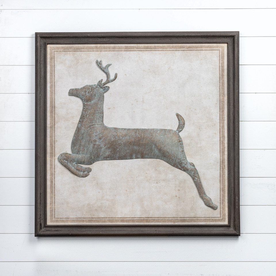 FRAMED METAL DEER*
