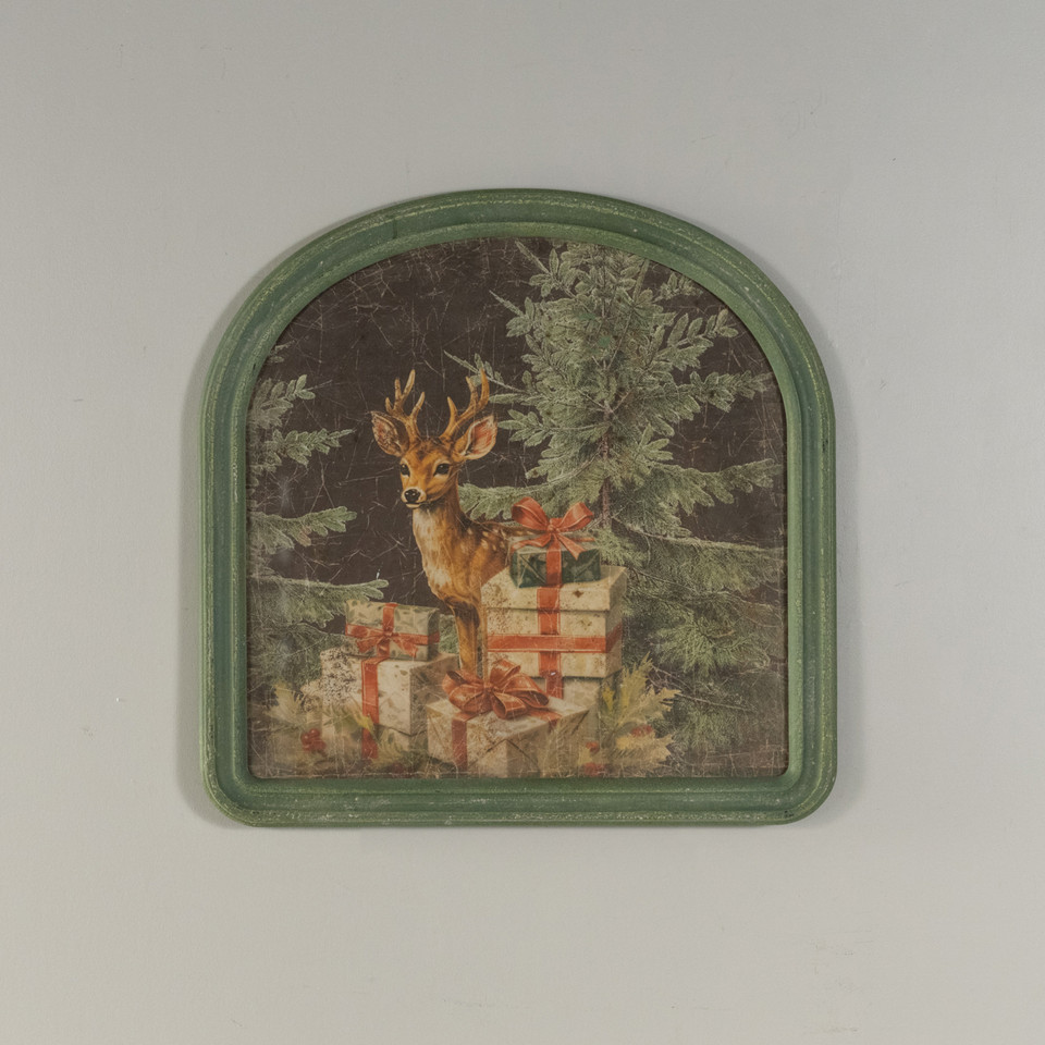 FRAMED HOLIDAY FOREST SCENE PRINT
