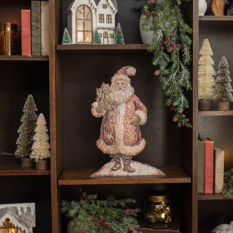 18" SANTA W/ HOLLY METAL DUMMY BOARD