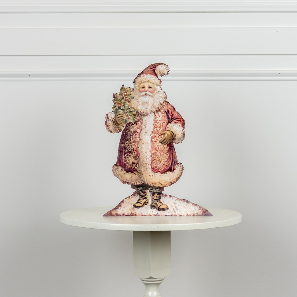 18" SANTA W/ HOLLY METAL DUMMY BOARD