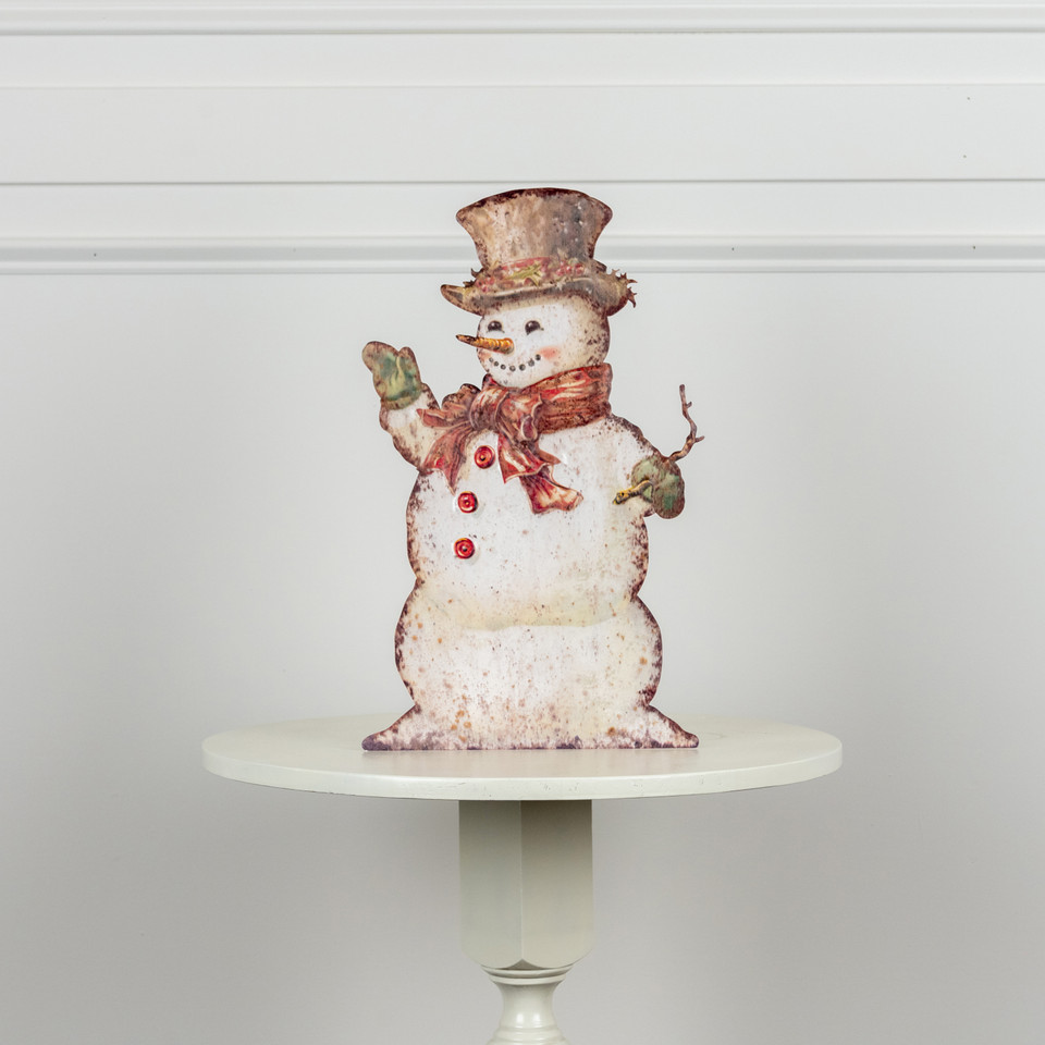 18" CHEERFUL SNOWMAN METAL DUMMY BOARD