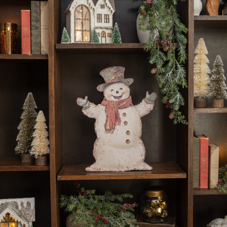 18" WELCOMING SNOWMAN METAL DUMMY BOARD