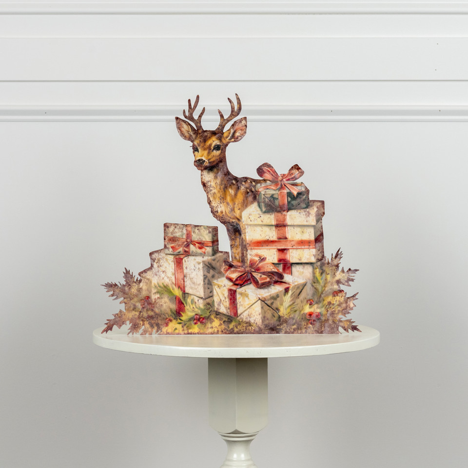 18" DEER W/ PRESENTS METAL DUMMY BOARD
