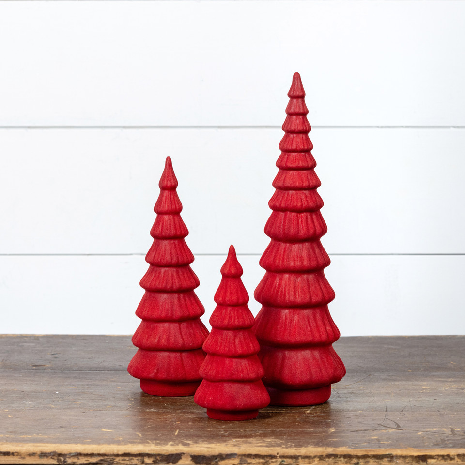 14.75" RED MERRY TREE