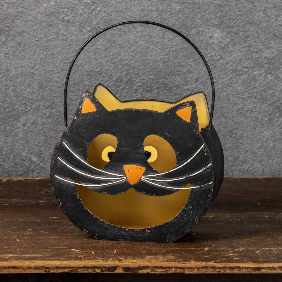 10.75" VINTAGE BLACK CAT BUCKET