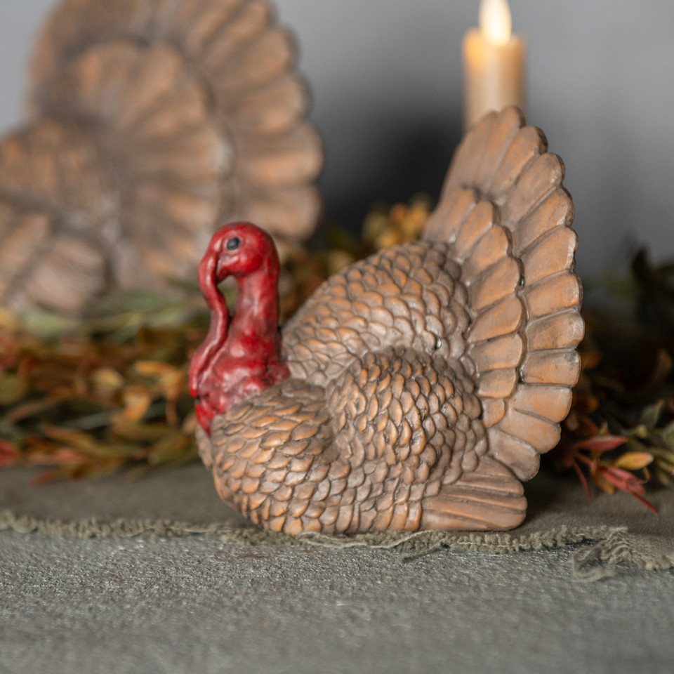 5" BROWN & RED TABLETOP TURKEY