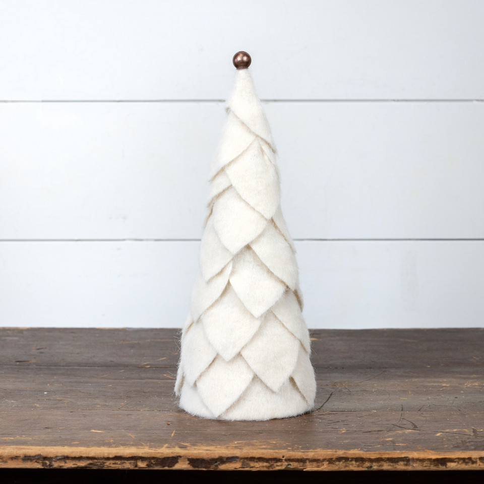 14.25" CREAM FELT TREE