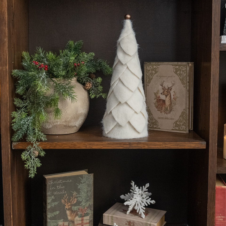 14.25" CREAM FELT TREE