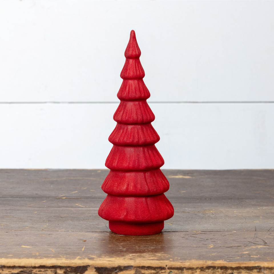10.75" RED MERRY TREE