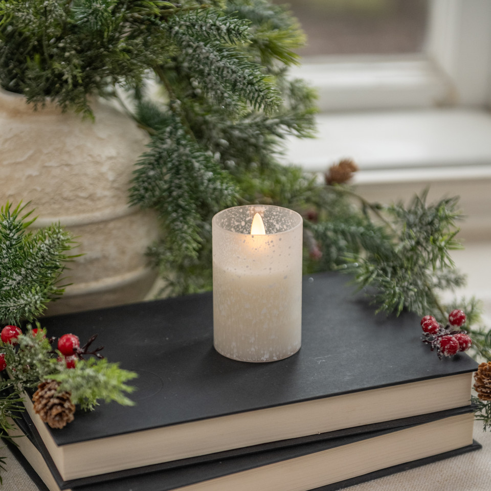 3" SNOWY GLASS 3D FLAME CANDLE