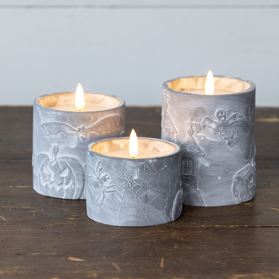 3" SPIDER WEB 3D FLAME CANDLE