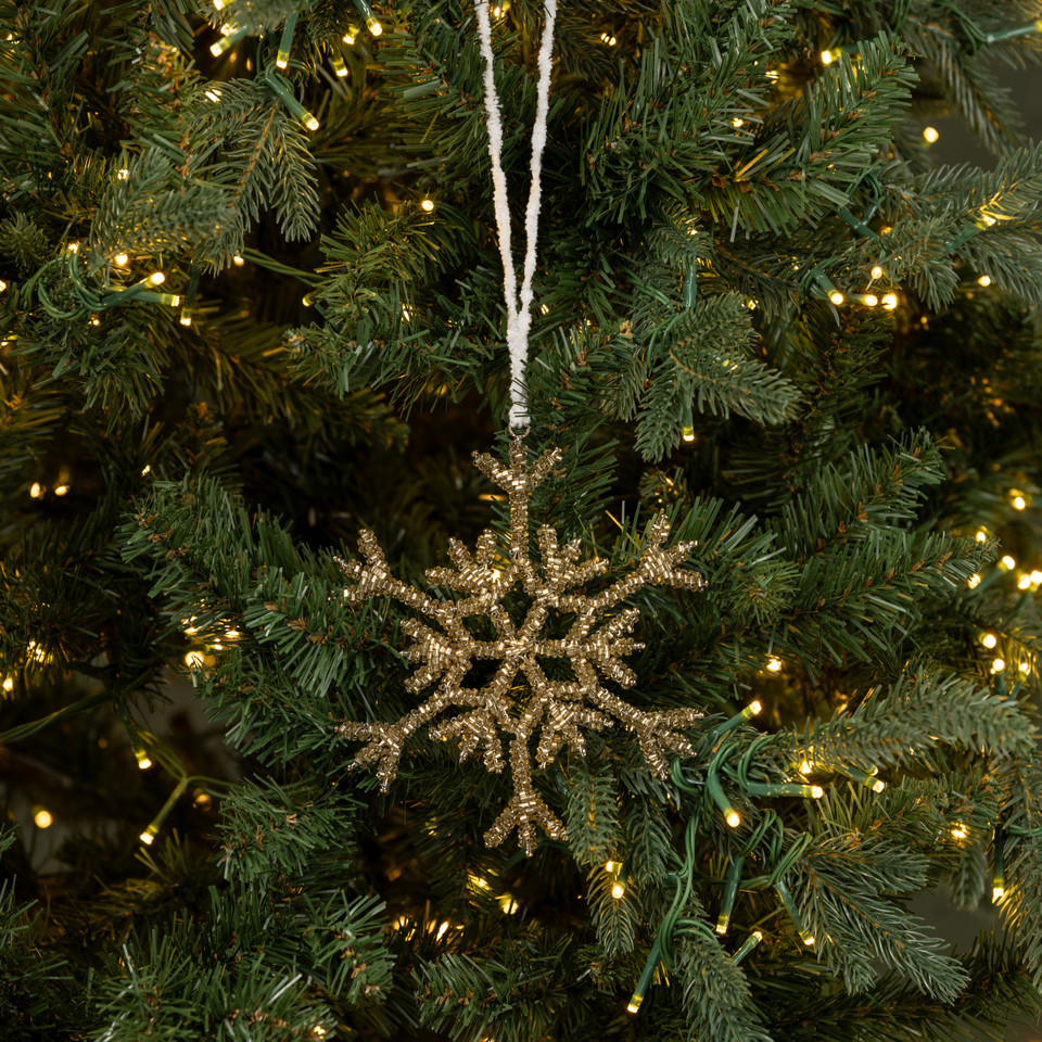 6" GOLD POINTED SNOWFLAKE ORNAMENT